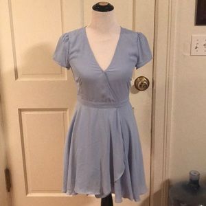 Light blue wrap dress